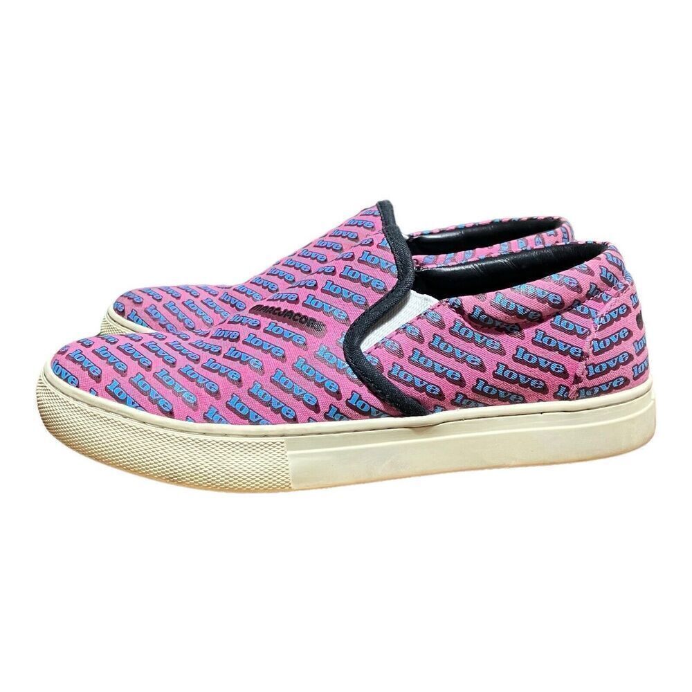 Marc Jacobs Sneakers Womens 5 Pink Love Mercer Blue Slip‎ On Platform 35 EU